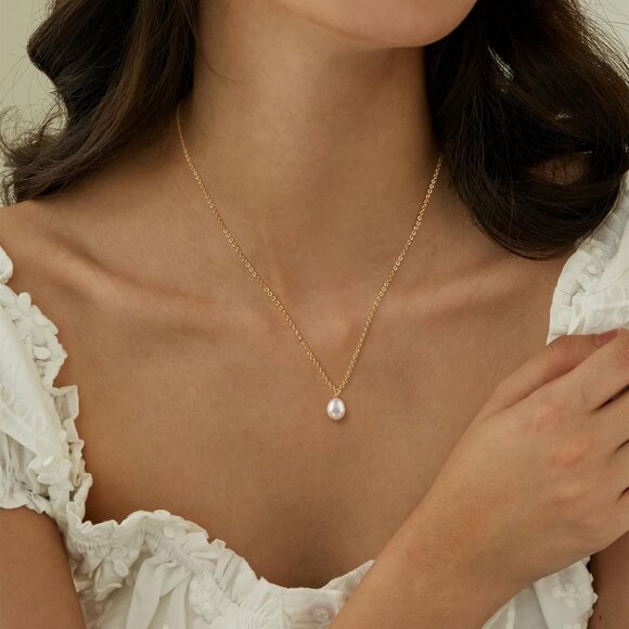 Single Pearl Necklace Simple Pearl Choker Necklaces for Women Necklace Jewelry - Picture 5 of 12
